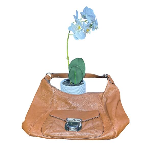 Michael Kor tan fulton Pebbled Leather Hobo Shoulder Bag - Picture 1 of 9